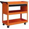 DURHAND Carrello Porta Attrezzi con Manico Laterale, Cassetto e 3 Ripiani in Acciaio, 82x35x76 cm, Arancione