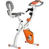 HOMCOM Cyclette Pieghevole con Resistenza Magnetica 8 Livelli, Sensore di Frequenza Cardiaca, Volano 2.5kg, Arancione | Aosom Italy