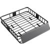HOMCOM Portapacchi per Auto in Acciaio da 90.7 kg con Deflettori e Guide Laterali, 110.5x99.5x18.5 cm, Nero | Aosom Italy