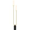 HOMCOM Lampada da Terra a U con 2 Luci, Interruttore a Pedale e Base in Marmo, 26x12x150 cm, Bianco Nero e Oro | Aosom Italy