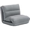 HOMCOM Poltrona da pavimento divano pigro poltrona convertibile in letto reclinabile da 90° a 180° tessuto - 70l x 41P x 56H cm - grigio