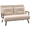 HOMCOM Divano letto 2 posti con schienale regolabile a 5 livelli e 2 cuscini imbottiti, rivestimento effetto velluto, beige