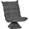 HOMCOM Poltrona relax poltrona design capitonné inclinazione schienale regolabile girevole 360° rivestimento lino grigio melange