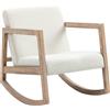 HOMCOM Sedia a Dondolo con Cuscini per Seduta e Schienale, in Legno, Pile e Schiuma, 60x81x71 cm, Crema | Aosom Italy