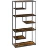 HOMCOM Mobile Libreria a 7 Livelli in Legno e Acciaio Stile Industriale, 83x34x180 cm, Marrone | Aosom Italy