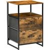 HOMCOM Tavolino da Notte con 2 Cassetti in Tessuto Mobiletto Ausiliario stile Industriale Comodino 2 cassetti - 45 x 40 x 70,5 cm - Legno e metallo