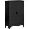 HOMCOM Armadietto Metallico a 2 Ante in Stile Industriale per Casa e Garage, 75x33x110 cm, Nero | Aosom Italy
