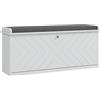 HOMCOM Panca per scarpe con cassetto ribaltabile, cuscino per seduta e ripiano regolabile, 100 x 26 x 44,5 cm, bianco