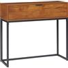 HOMCOM Consolle da Ingresso Minimal con Cassetto, in Legno e Acciaio, 80x30x76 cm, Color Legno e Nero | Aosom Italy