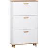 HOMCOM Mobile per scarpe in stile scandinavo 3 ante 70 x 23,5 x 122 cm bianco
