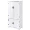 HOMCOM Buffet da cucina credenza da cucina contemporanea multispazio 2 armadietti 3 ripiani MDF pannelli particelle bianco
