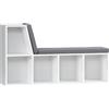 HOMCOM Libreria Moderna a 5 Ripiani Aperti con 2 Cuscini, in Legno, 108x30x60 cm, Grigio | Aosom Italy