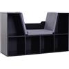 HOMCOM Libreria Panca 2 in 1 Design Contemporaneo 6 scomparti 3 Cuscini inclusi 102L x 30l x 61H cm Nero Grigio