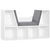 HOMCOM Libreria Scaffale 2 in 1 con Cuscini Morbidi e 6 Scomparti, Mobile Libreria Multiuso per Libri e Giochi, Scaffale a 6 Cubi per Soggiorno, Camera da Letto e Ufficio, 102x30x61 cm, Bianco | Aosom Italy