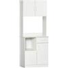 HOMCOM Credenza da cucina armoire de cuisine multi-rangements 4 ante 1 cassetto ripiano + grande piano 71 x 41 x 178 cm MDF bianco