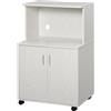 HOMCOM Carrello dispensa per microonde con 2 porte - dim. 60,4L x 40,3l x 97H cm - bianco