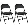 HOMCOM Set di 2 sedie pieghevoli chaise de salle à manger portabili telaio in acciaio dim. 45L x 46P x 78H cm nero