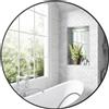 HOMCOM Specchio rotondo specchio bagno cornice in metallo facile da installare, per camera da letto, soggiorno, ingresso, Ø 70 x 2,5 cm nero