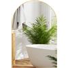 HOMCOM Specchio da parete arrotondato specchio da bagno con cornice in lega di alluminio per camera soggiorno ingresso 60 × 90 cm oro