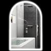 HOMCOM Specchio da bagno LED 90 x 60cm, da parete, 3 colori, a arco, cornice in alluminio, anti-appannamento e interruttore tattile