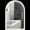 HOMCOM Specchio da bagno LED 90 x 60cm, a parete, 3 colori, arco cornice in alluminio, sbrinamento e interruttore tattile