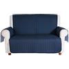 Caleffi Copridivano 2 Posti Bicolor Blu in Cotone - 78213