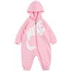 Nike - Tutina Intera Coverall Bimba Pagliaccetto Neonata 5NB954 A8F Rosa - 9 Mesi, Rosa