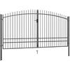 Goliraya Cancello per Recinzione da Giardino Doppio con Punte a Lancia,Cacello per Recinzione,Cancello in Metallo,Cancello da Esterno,Cancello in Acciaio 400x248 cm