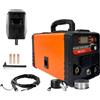 Generico Saldatrice Multifunzione IGBT Inverter MMA + MIG Filo Continuo NO GAS 350A con Display Digitale Ventola di Raffreddamento Saldatrice Portatile Saldatura MIG MMA include Maschera, Torcia e Bobina
