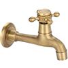 Garsent Rubinetto Acqua, Rubinetto a Muro in Ottone Massiccio Vintage a Parete, Rubinetto Singolo per Acqua Fredda per Cucina, Bagno, lavandino, Piscina per mop, ECC.(Lungo)