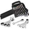Kovalmax® Set 7 chiavi combinate a cricchetto chiave corte misure 8 10 11 13 14 17 19 cm