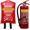 Smartwares Set: estintore in schiuma estintore, 3 litri, classe antincendio AB + coperta estintore.