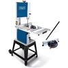 Scheppach HBS400 - Sega a nastro, 315 mm, con sega a nastro di ricambio e lama trasversale, 230 Volt, potenza motore 750 Watt, altezza massima di passaggio 170 mm, larghezza massima di passaggio 305