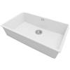 PRIMAGRAN Lavello da Cucina Bianco 76x47cm, Lavandino da Cucina a 1 vasca + Sifone Classico, Lavabo da Cucina Incasso al mobile 80cm - London Slim