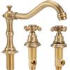 Septpenta Rubinetto per Lavabo da Bagno con Filettatura G1/2 2 Maniglie, Rubinetto Diviso in Rame a 3 Fori Esteticamente Gradevole e a Prova di Perdite, L'Acqua Esce Velocemente Senza (Oro)