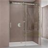 doporro Porta Doccia Scorrevole per Nicchia 150x195 cm, Box Doccia in Vetro Temperato Trasparente 8 mm Anticalcare, Profilo in Alluminio Regolabile - Teramo04