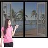 FENYIGE Zanzariera Magnetica Finestra 113 x 140 cm Tenda Zanzariera Porta Ingresso Autoadesiva Traspirante per Legno Ferro Porte in Alluminio e Balcone, Nero