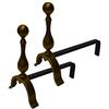 Salone Negozio on line COPPIA ALARI CAMINO BRUCIALEGNA OTTONE ART.2069