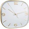 Baroni Home Orologio da Parete in PVC in Stile Moderno 29x29 cm, Silenzioso, Numeri Grandi Quadrato Oro