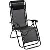Baroni Home Sedia Sdraio Zero Gravity da Giardino, Chaise Longue Pieghevole da Esterno, Sdraio Salvaspazio per Piscina e Terrazzo, Poltrona Relax, 165x65x93 cm (Nero)