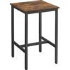 VASAGLE Tavolino da Bar, Tavolino Alto Quadrato per Colazione, Struttura in Acciaio, 60 x 60 x 92 cm, Montaggio Facile, per Cucina Soggiorno, Stile Industriale, Marrone Vintage e Nero LBT25X