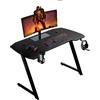 Baroni Home Scrivania Gaming per Computer Ergonomica con Supporto e Gancio Cuffie e Porta Bicchiere, Tavolo da Gioco in MDF e Acciaio, 120x60 cm