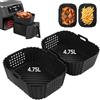 VINATO Teglie in Silicone per Friggitrice ad Aria 2 Pezzi, 19x14x7 cm Accessori per Ninja Double Stack XL 9.5L (SL400UK/AF400UK/AF300UK), Piastre Riusabili Forno/Microonde