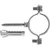 Fischer Collarino Zincato Leggero CZV per Fissaggio di Tubi Elettrici in Acciaio, Plastica e Multistrato, Serraggio 10 mm, Include Tassello SX Plus 6 e Vite Doppia M6, 10 Pezzi, 567632