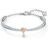 Swarovski Bracciale rigido Lifelong Heart, Cuore, Bianco, Mix di finiture
