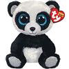 TY - Peluche - Beanie Boos - Panda - Bamboo - Bianco e Nero - Occhioni azzurri glitter - Orecchie e zampe argento glitter - Il peluche con gli occhi grandi scintillanti - 15 Cm - 36327