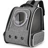 Kiepoar Trasportino Zaino Porta Cane Gatto 10kg, Borsa Trasporto Grande per Animali con 3 Ingresso Apertura dall'alto con Rete Traspirante Portatile Borsa Capsule Ventilato Pieghevole per Viaggio