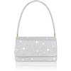 Toptime Pochette da donna in argento con brillantini, piccola con 2 scomparti, con paillette, con maniglia, elegante borsa a tracolla da donna, per balli, matrimoni, banchetti, feste, argento, m