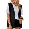 Zontroldy Gilet in jeans da donna oversize senza maniche con bottoni in denim gilet in jeans giacca shacket, 03 Nero, Medium