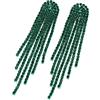 Clearine Bridal Nappe Orecchini da Donna Scintillio Strass Cristallo Goccia Lampadario Lungo pendenti Bohemien Smeraldo Colore Verde-Tono